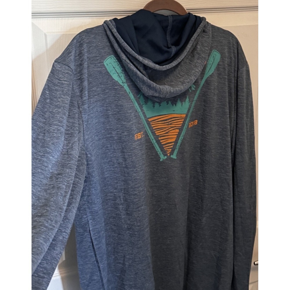 Reel Life Fishing Long Sleeve Paddle Club Destin Pullover Hoodie Shirt Sz L NWT - Picture 6 of 9